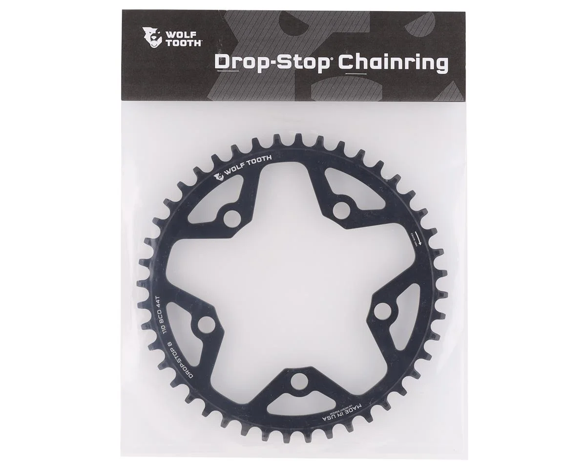 Wolf Tooth Components Gravel/CX/Road Chainring (Black) (Drop-Stop B) (Single) (110mm BCD) (44T) - view 2